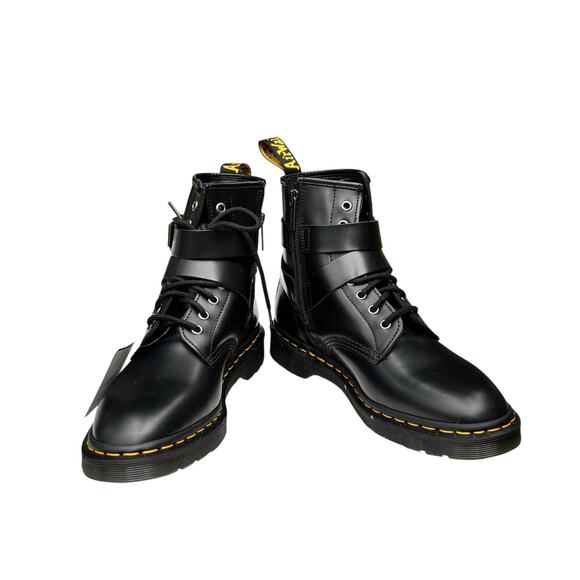 Dr Martens Boots Women's 9 Black Cristofor Leather Moto Harness Buckle - Picture 8 of 9